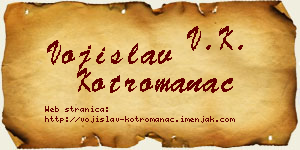 Vojislav Kotromanac vizit kartica